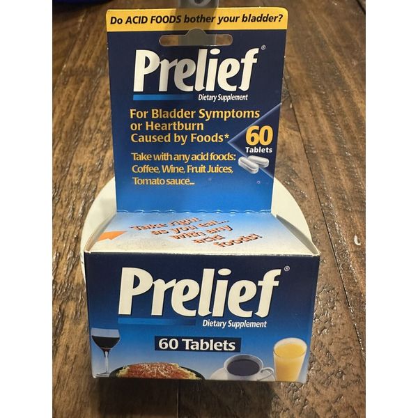 Prelief Dietary Supplement Bladder Discomfort & Heartburn Support Caplets 60 ct