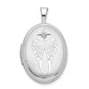 Silver  19mm Diamond Angel Wings Oval Locket QLS898