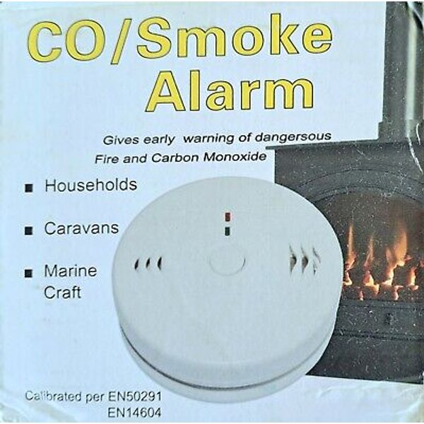 CO Smoke Alarm/ Fire Detector (2 Per Pack)