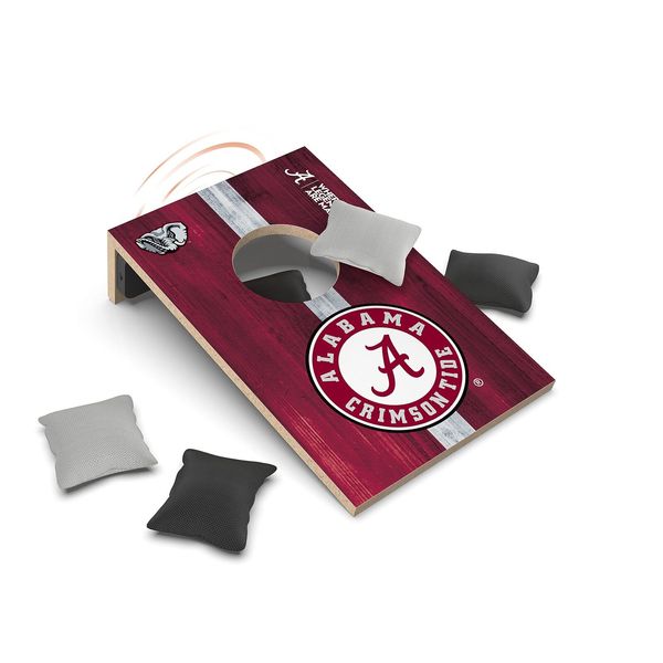 SOAR NCAA Tabletop Cornhole Game and Bluetooth Speaker, Alabama Crimson Tide