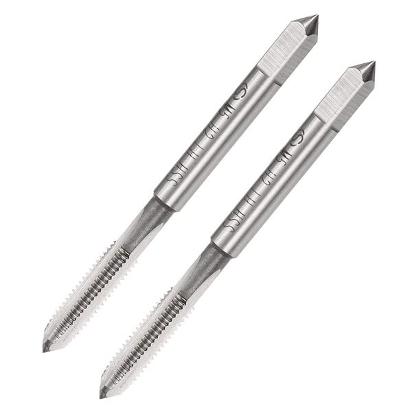 TA-VIGOR 2Pcs M5 x 0.8mm Metric Machine Tap, 3 Straight Flutes Screw Thread Tapping H2 High Speed Steel Threading Machinist Repair DIY Tool