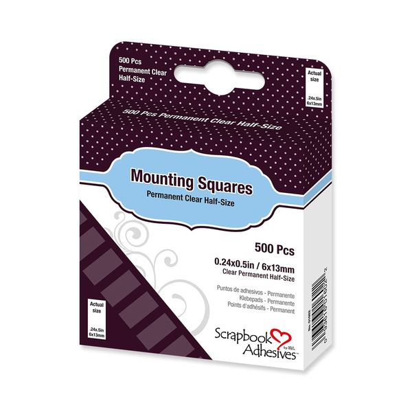 Scrapbook Adhesives Mounting Squares, Clear, 500-Pack