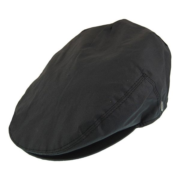 Jaxon & James Oilcloth Flat Cap - Black XL