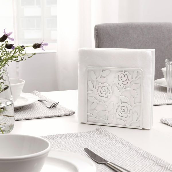 IKEA LIKSIDIG napkin holder, white, 16x16 cm