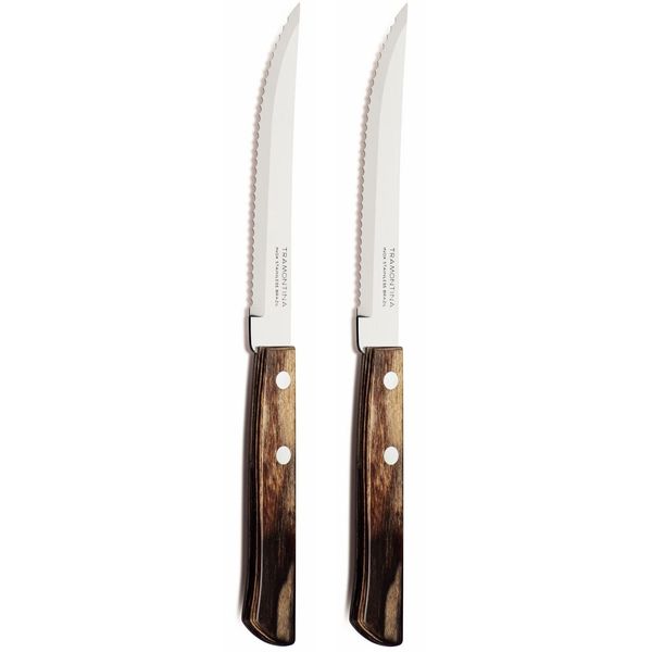 Tramontina Churrasco Set of 2 Steak Knives, Brown