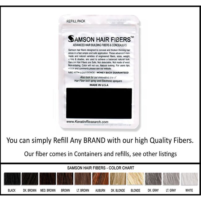 MEDIUM BROWN Hair Building Fiber loss building fiber Concealer  50gr Refill kit