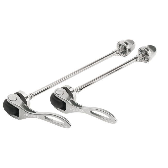 TIOGA Forged Quick Release Set of 2, Rear End Width 5.3 inches (135 mm), Silver