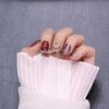24 pcs Nail Tips Winelet Silver Foil Nail Can be used for wedding, party, holiday, dating, prom, daily life