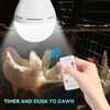 2Pcs Chicken Coop Solar Light Bulb Rechargeable With Remote Timer 4Lighting Mode