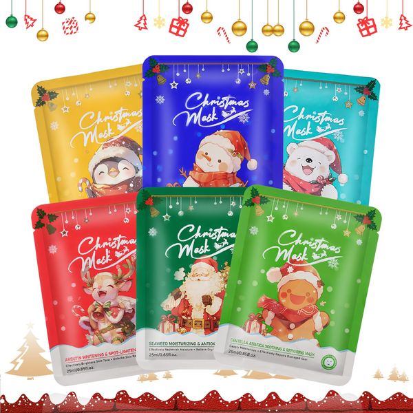 WEILAOK Feuchtigkeitsmaske Gesicht, Kollagen Maske Gesicht, Korean Collagen Maske, Adventskalender Skin Care, Korean Face Mask, Gesichtsmasken Set, Weihnachtsgeschenke für Frauen, 6Pcs