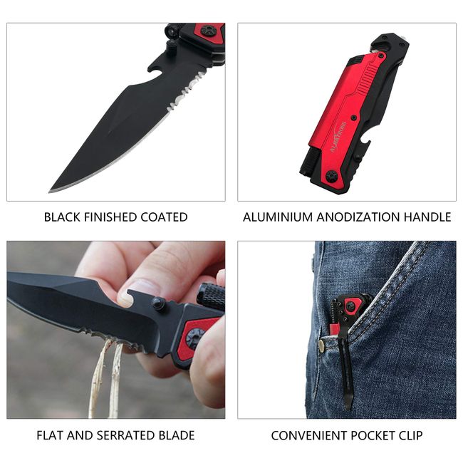 Looking for knife recommendations like this one but not cheap made. has a  fire starter, whistle, car seat belt cutter, and a window breaker. : r/ knives