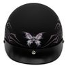 VCAN Cruiser Intricate Butterfly Flat Black Large Half Helmet