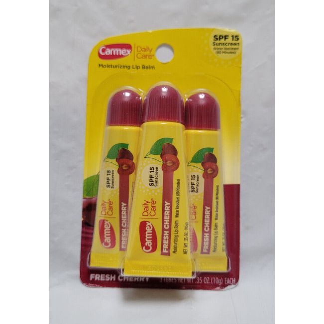 Carmex Classic Lip Balm .35oz - Daily Care - Fresh Cherry Flavor, Pack of 3