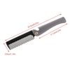 Folding Beard Comb, Stainless Steel Round Comb Teeth Beard Comb Folding Pocket Moustache Shaping Comb for Household Barber Salon(2#)