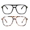 FEISEDY 2Pack Blue Light Blocking Glasses Fake Nerd Clear Square Computer Lightweight Pilot Glasses Frame Oversized B2866