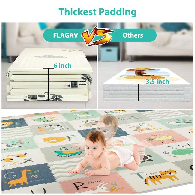 Extra Large Baby Play Mat Foldable Reversible Waterproof Foam