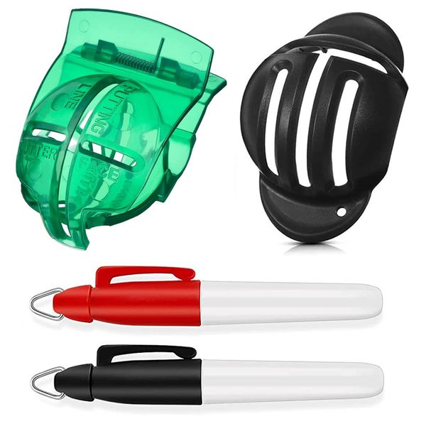 AINTY Golfball-Marker, Golfball-Liner-Ausrichtungs-Kits, 2 Stück Golf-Ausrichtungswerkzeuge und 2 Stück Markierungsstifte, ausgezeichnetes Golf-Zubehör und Golf-Geschenke für Golfer