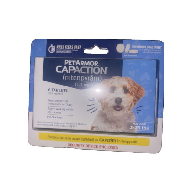 PetArmor Capaction Oral Flea Treatment for Dogs (2-25 lbs) 6 tablets 01/2026