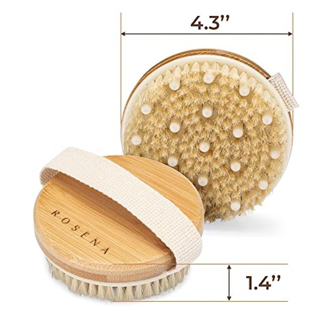 Dry Brushing Body Brush Set Natural Bristle Spa Exfoliator Kit