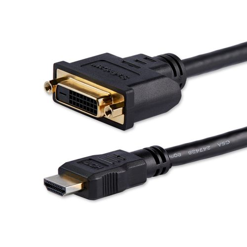 StarTech.com 8 in (20cm) HDMI to DVI Adapter, DVI-D to HDMI (1920x1200p), 10 Pack, HDMI Male to 24 Pin DVI-D Female, Digital Monitor Adapter Cable M/F, HDMI to DVI Display Cord, Black (HDDVIMF8IN10PK)