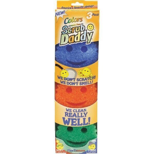 2 PACKS(6PADS)Scratch Free Scrub Daddy Colors Texture Scrubber Cleaning Tool New