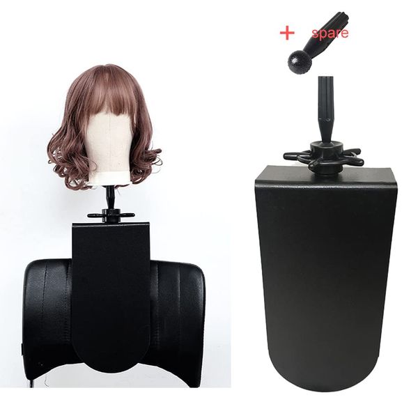 Chair Mannequin Head Clamp Stand with Clip for Wigs and Trainning Head Sturdy and Durable Adjustable Wig Head Stand Holder for Cosmetology Hairdressing Seat Back Clamp