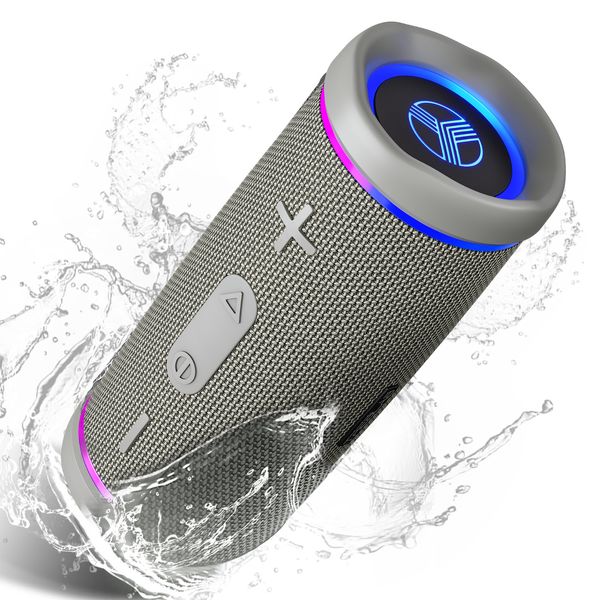 TREBLAB HD77 Gray - Portable Wireless Bluetooth Speaker, 30W Stereo, 20H Battery