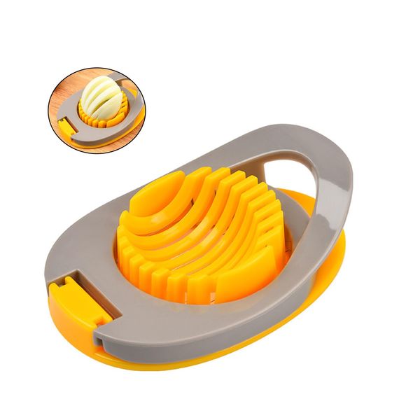 PengLAI Egg Slicer,Egg Cutter for Boiled Eggs Multifunctional Egg Cutter Stainless Steel Wire Egg Slicer for Evenly Slicing Boiled Eggs Ham Banana Safe & Easy to Clean (Yellow)