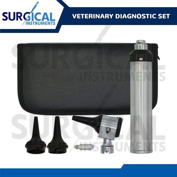 Veterinary Otoscope Set Animal Diagnostic Instruments Kit German Grade