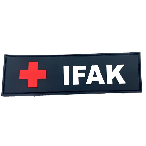 Patch Nation IFAK Individual First Aid Kit PVC Airsoft Paintball Morale Patch (Red)