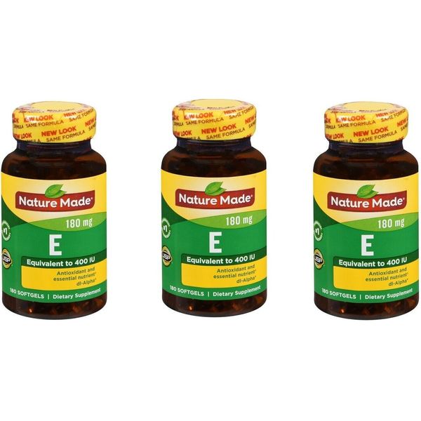 Nature Made Vitamin E 400Iu DL-Alpha Softgels 180ct ***3 Pack***