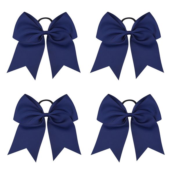 Große Cheer Schleife,4 PCS Schleife mit Elastischem Haarband Cheerleading Bows Haarkrawatte für Cheerleader Teenager Mädchen College Sport Cheerleading Schleife Haarschmuck