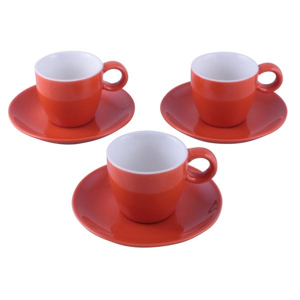 Espressotasse mit Untertasse 0,1 Liter orange Set
