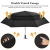 ECOBRELLA Golf Umbrella For Adults - Oversized 54inch Double Layer Windproof Extra Large Black Golf Umbrella Folding Compact, Automatic Open&Close