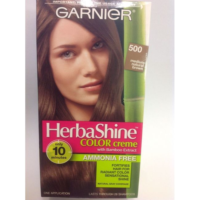 Garnier Herbashine Haircolor Creme ( #500 Medium Natural Brown ) AMMONIA FREE.