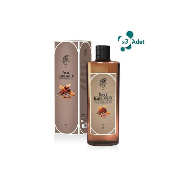 Dark Spice - Baharat 80 Derece 270 ml 3'lü Paket Cam Şişe Kolonya