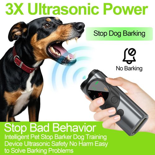 Dog Sonic Bark Deterrents Devices for Own or Neighbor's Dog, 3X Ultrasonic Anti Barking Device for Dogs Bark Deterrent Safe & Effective Stop Dog Barking Device with LED Flashlight Dogs Training Tools