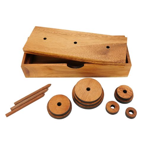 BSIRI Fun Puzzle Board Games Gifts of Hanoi Tower (9 Rings) with Wooden Designs for Brain Teasers Logic Games Kids and Adults to Challenges Mastermind Game and Think for Fun Learning Tower Puzzles