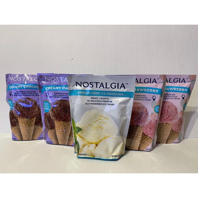 Nostalgia Ice Cream Mix Chocolate Vanilla Strawberry 5pc mix pack
