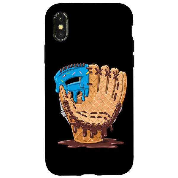 Ice Cream Cone Baseball Glove Dripping Drip Case for iPhone X/XS
