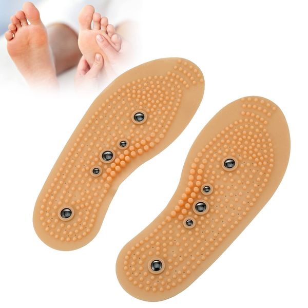 Magnetic Insoles for Men Women Acupuncture Points Massaging Shoes Pads Breathable Cure Foot Odor Orthotic Shoe Inserts(41-45-Orange)