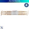 Rose Gold Flat Plastic Filling Instruments Composite Placing Restoring Tooth 3Pc