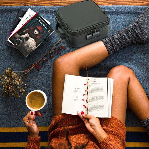 Smell Proof Stash Box- Matte Black Leather Smell Proof and Water Proof Container-lockable storage box with all accessories