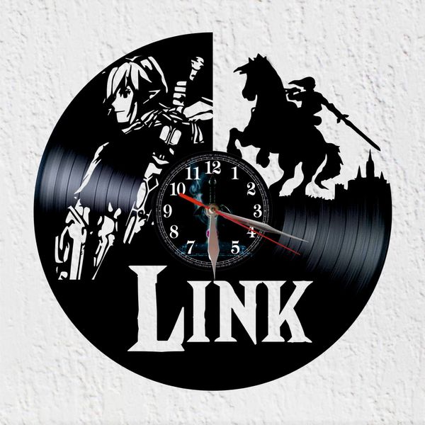 VINY WOODY Young Warrior Link Video Game Vinyl Record Wall Clock