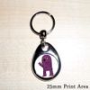 I Love Heart Rugby - Chrome Tear Drop Shaped Double Sided Key Ring