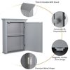 Bathroom Mirror Cabinet Wall Mounted Adjustable Shelf Medicine Grey
