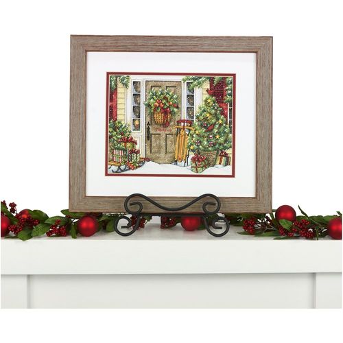 Dimensions 70-08961 Counted Cross Stitch Kit, Christmas Home, 14 Count White Aida Cloth, 10" x 8"