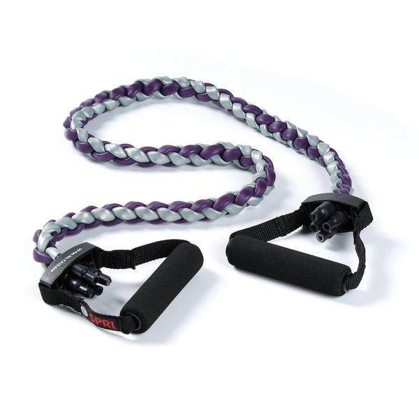 SPRI Braided Xertube Resistance Bands – Premium Exercise Band for Men & Women – Workout Equipment for Home Gym Fitness Training – Comfort Grip for Strength, Weights, and Resistance - Ultra Heavy, Purple