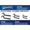 Williams JHWWS-474 4-Piece Adjustable Hook Spanner Wrench Set, Ideal for Adjusting Collars, Lock Nut Rings, and Bearings