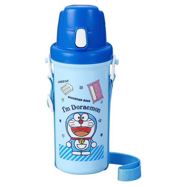 OSK SC-600B Direct Drinking Water Bottle, Doraemon 20.1 fl oz (600 ml), One-Touch Open / Wide Mouth, Made in Japan